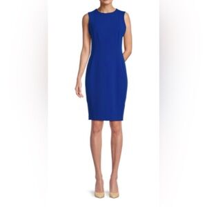 Calvin Klein blue scuba sheath dress